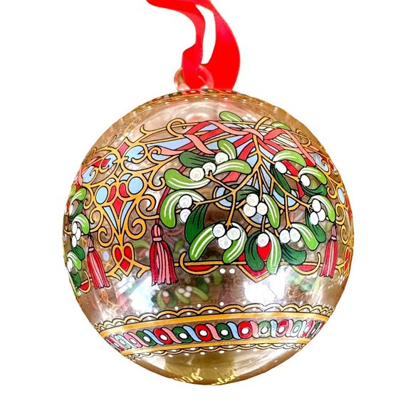 New Hutschenreuther Crystal Ball Christmas Ornament 1996 Art Deco Floral… - Picture 4 of 12